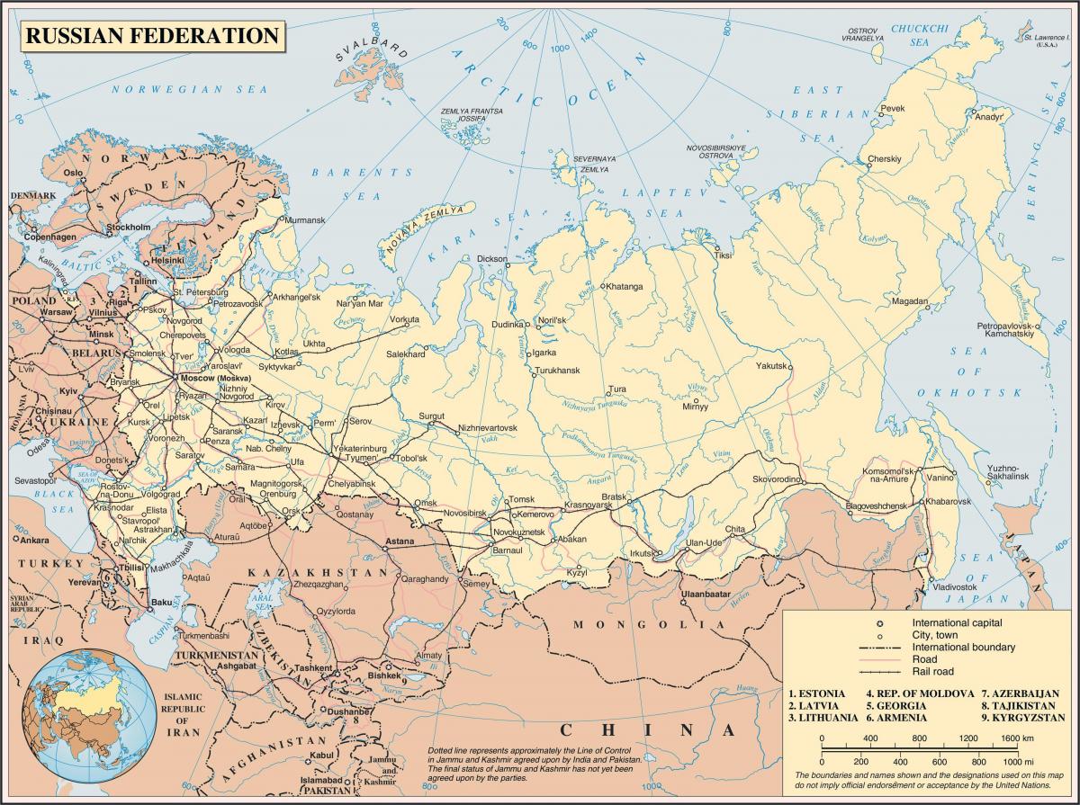 خريطة كبيرة لروسيا