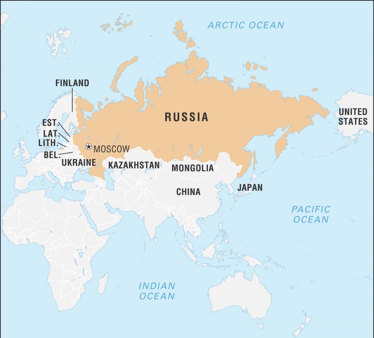 خريطة روسيا والدول المجاورة