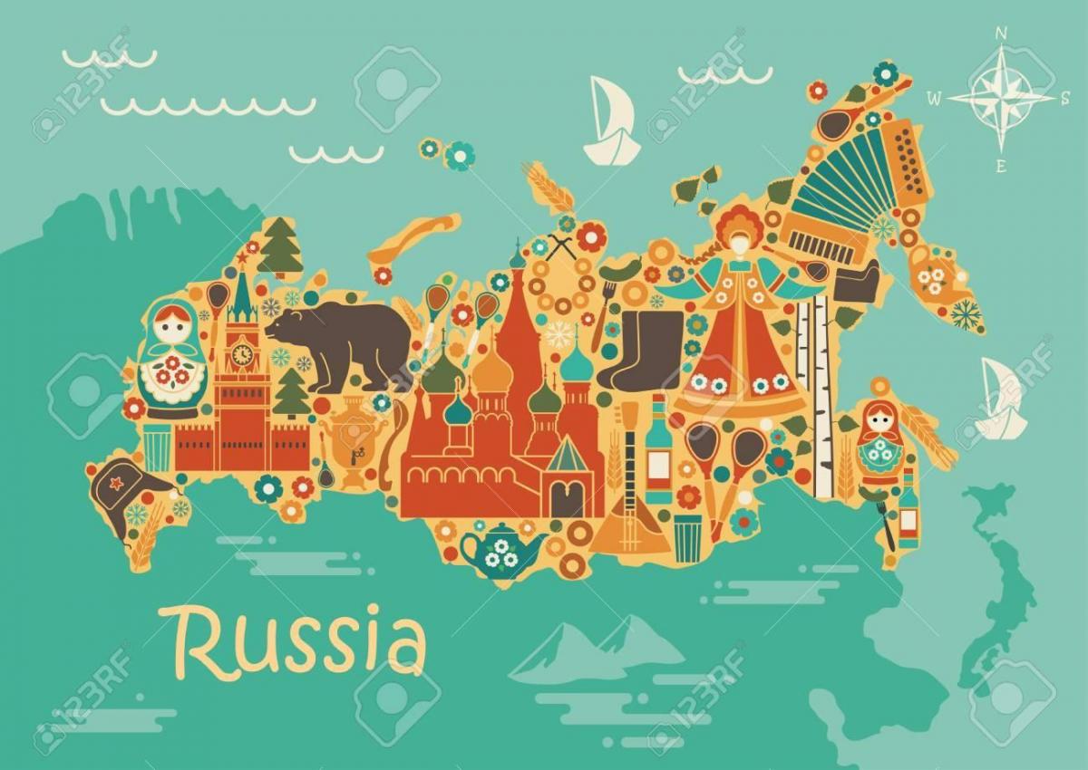 روسيا المعالم السياحية الخريطة