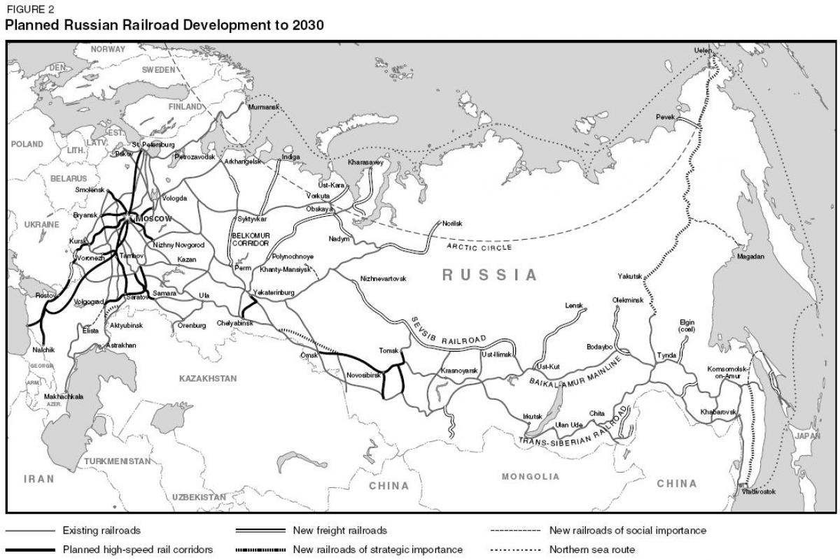 روسيا خريطة خطوط القطار