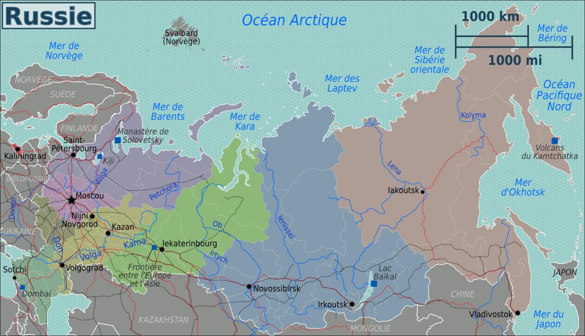 خريطة مناطق روسيا