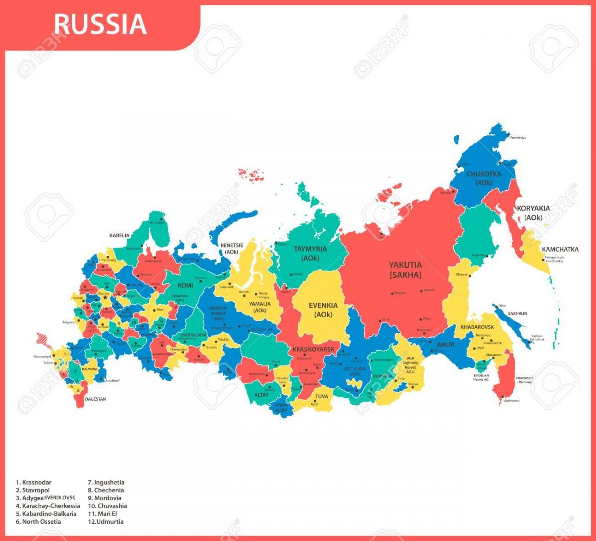 روسيا الدولة خريطة